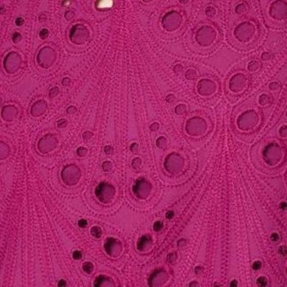Gloria Vanderbilt Women's Top Sz XL Tropical Eyelet Knit Tank Red A693047 - Picture 2 of 4